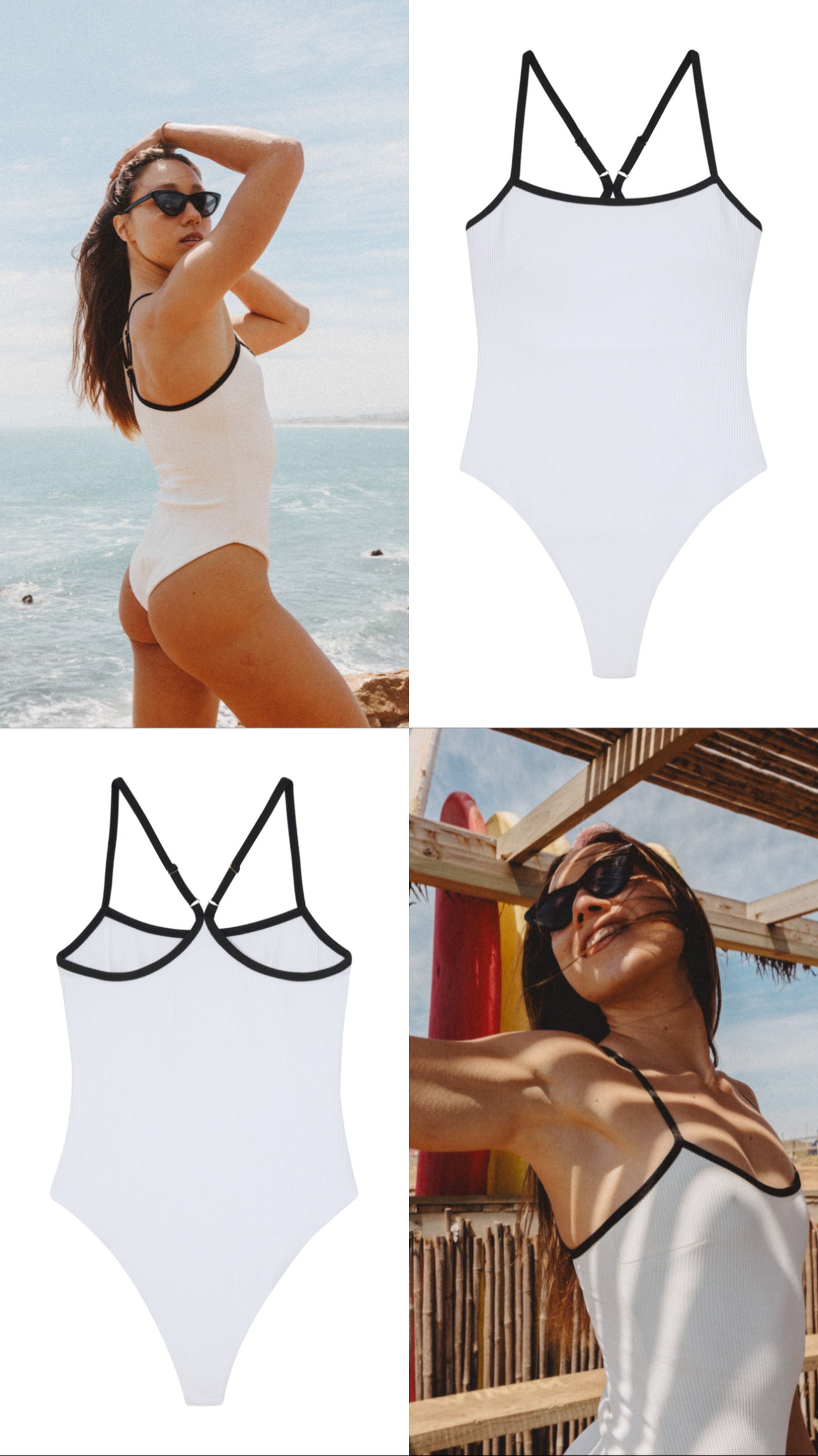 ONE PIECE SUIT NUSA WHITE AND BLACK