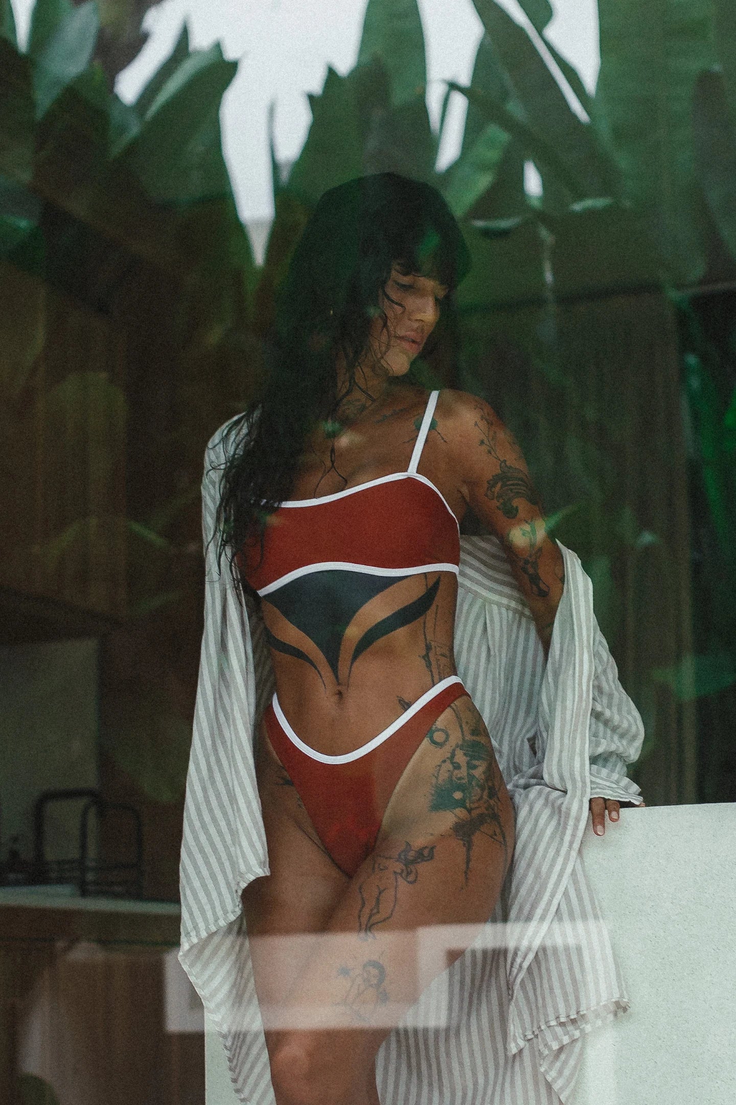 TOP BIKINI UBUD TERRACOTA AND WHITE