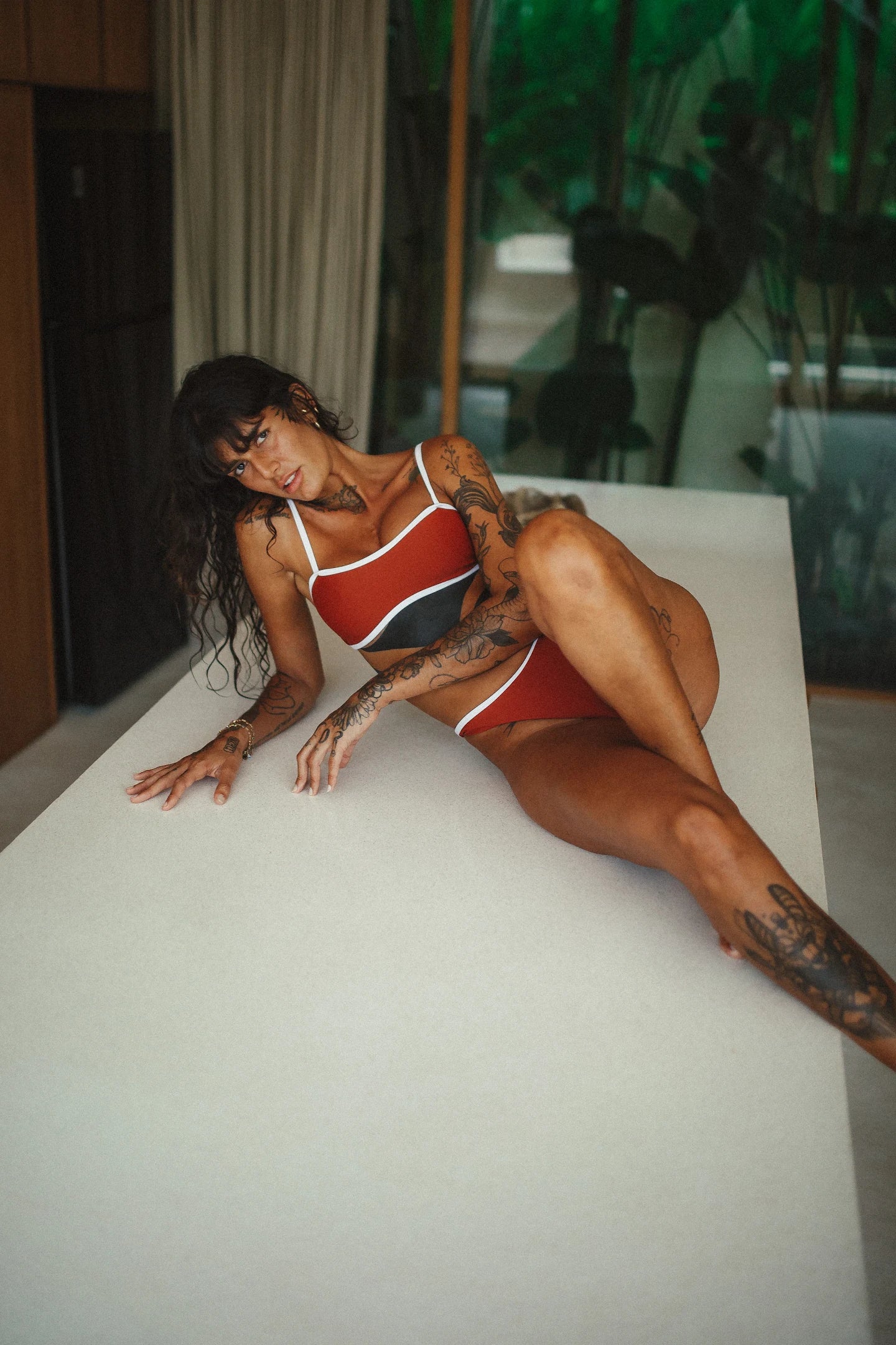TOP BIKINI UBUD TERRACOTA AND WHITE